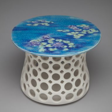 Custom Made Pierced Ceramic Side Table-Stout Hourglass
