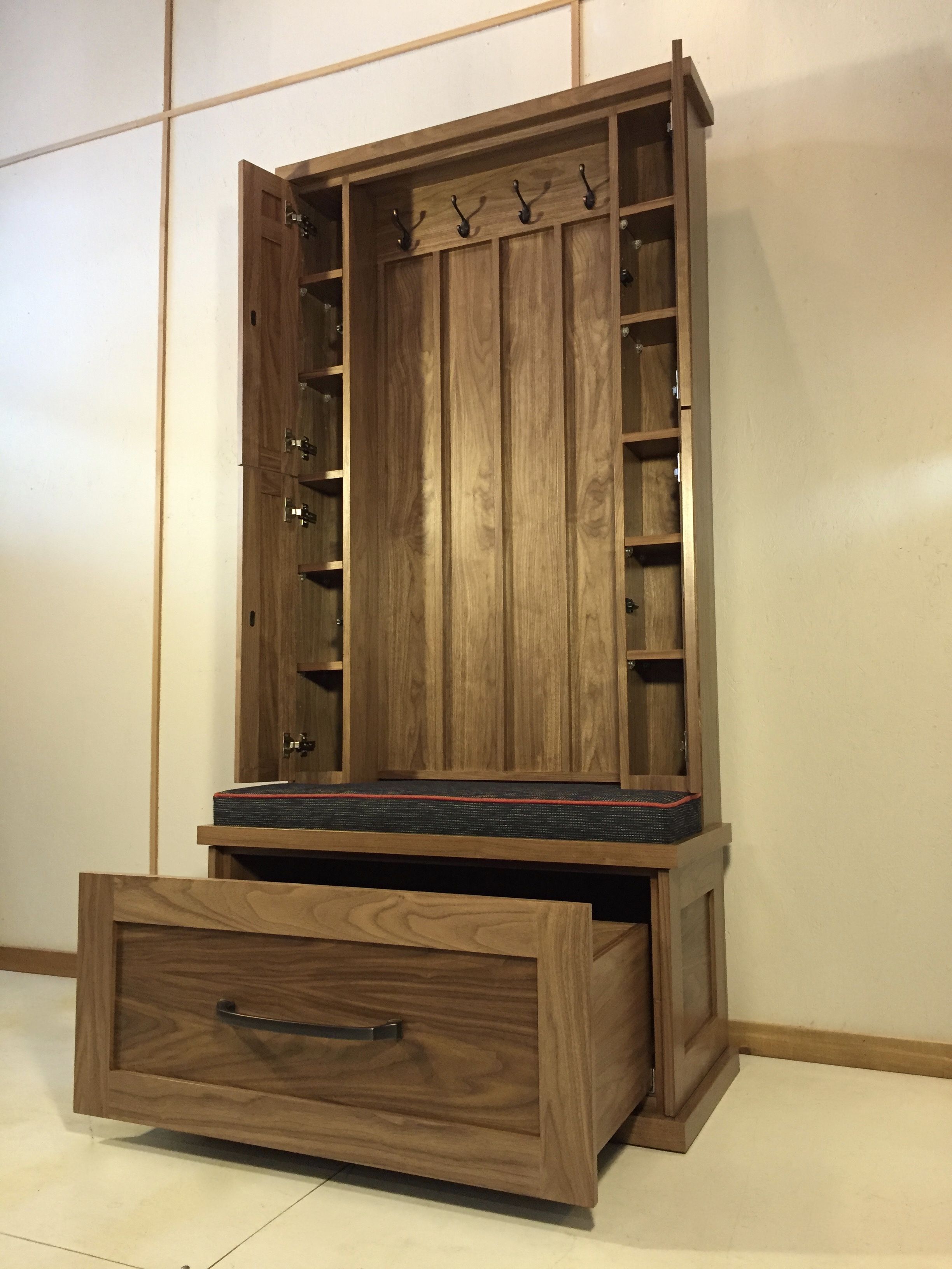 Handmade Walnut Hall Tree by Kula Solutions