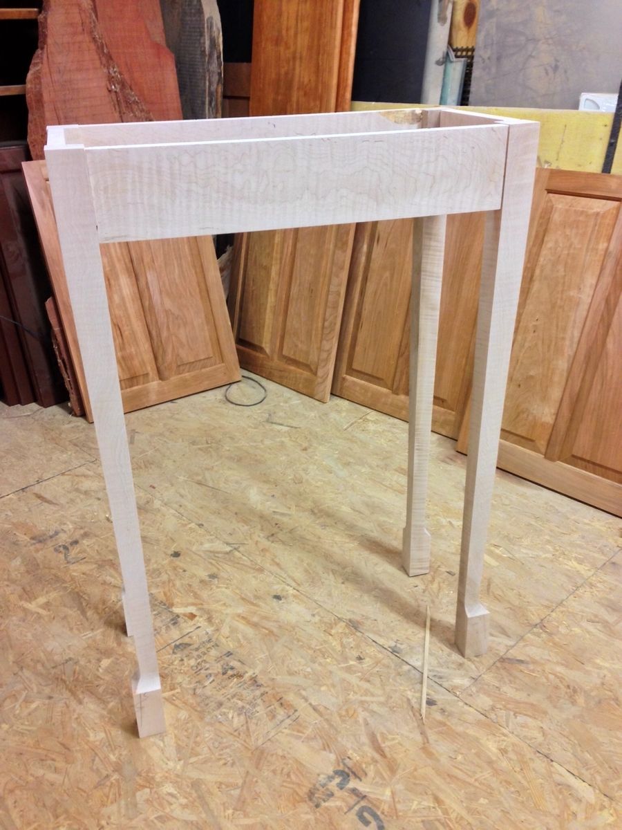 Hand Made Hall Table In Spalted Curly Maple And Australian Lacewood by