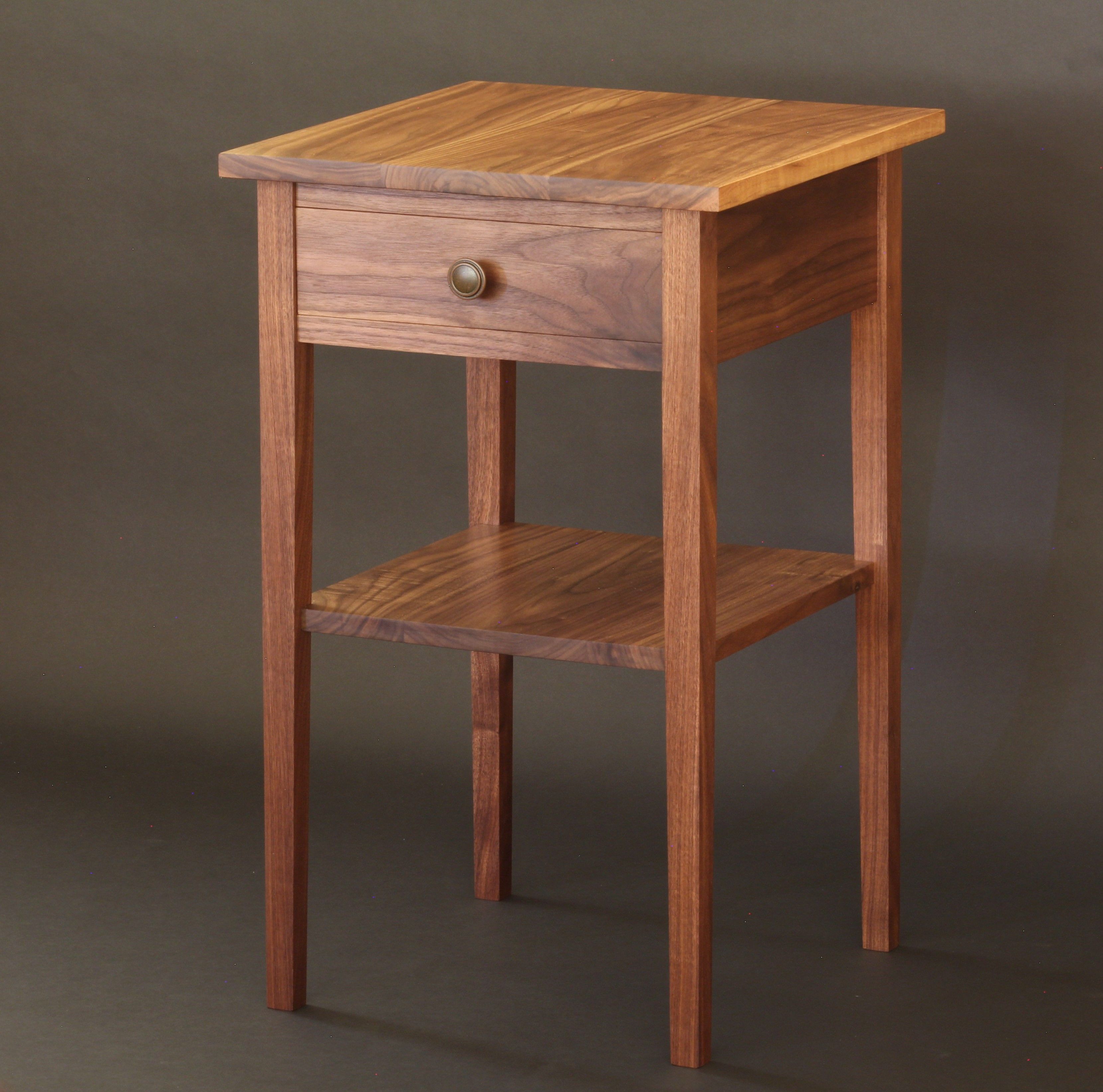 Custom Tapered Leg End Table In Walnut by Daniel Anderson Designs