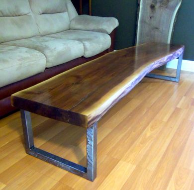 Hand Made Live Edge Black Walnut Coffee Table With Square 