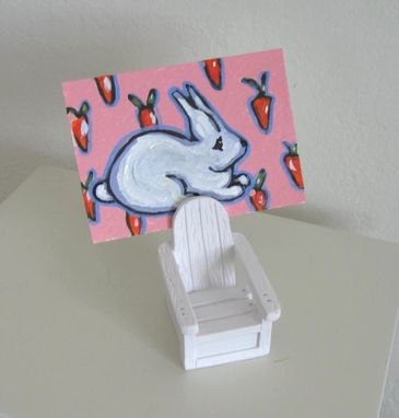 Custom Made Aceo, Bunny Rabbit Adirondack Chair Place Card Holder