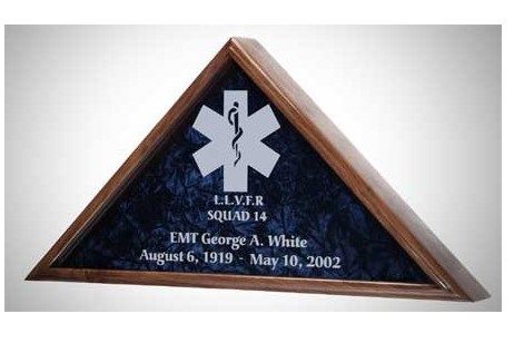 Custom Made Emt Flag Case, Medical Flag Display Case