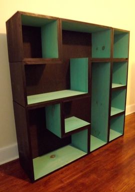 Custom Made Tetris Bookcase- Black/Turquoise