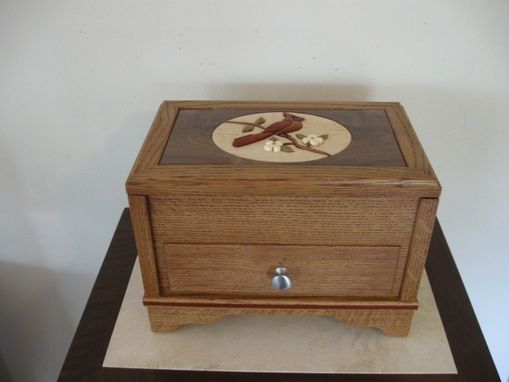 Custom Made Intarsia Cardinal Keepsake/Jewelry Box
