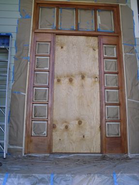 Custom Made Mahgony Entry Door Restoration.