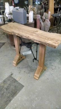 Custom Made Double Pedestal Cypress Foyer Or Sofa Table