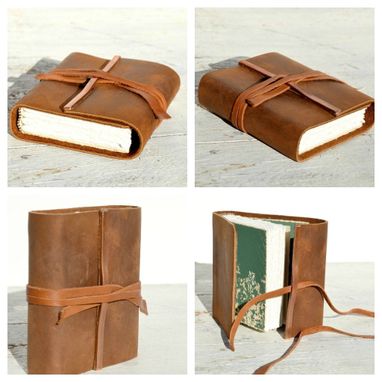 Custom Made Handmade Bound Leather Journal Copper Travel Diary Silkscreen Tree Art Notebook