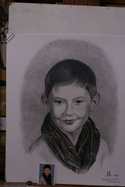 Custom Made Portrait Graphite Hand Drawn Custom Young Boy, Child, Son
