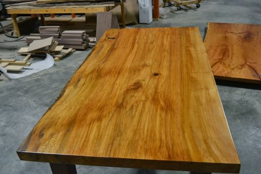 Custom Made Live Edge Slab Dining Table With Extensions