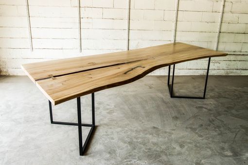 Custom Made Modern Red Elm Live Edge Dining / Conference Table