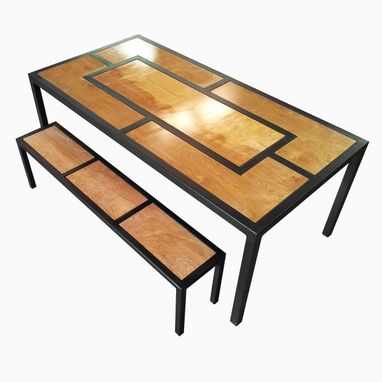 Custom Made Steel And Wood Modern Table // (Min. Shipping $450+)
