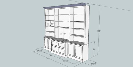 Custom Made Built-In Office Bookcase