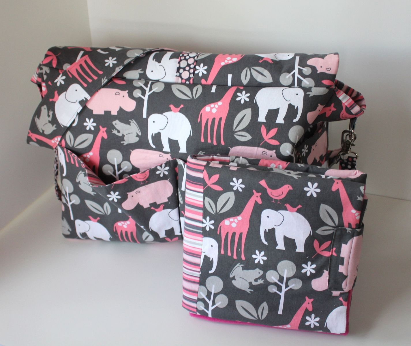 Hand Made Messenger Bag With Deluxe Changing Pad by Pink Pigeon