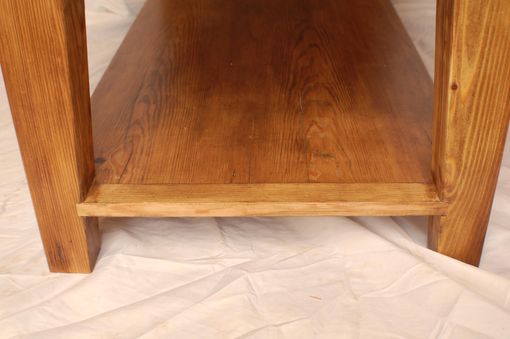 Custom Made Reclaimed Heart Pine Coffee Table With Drawer And Shelf