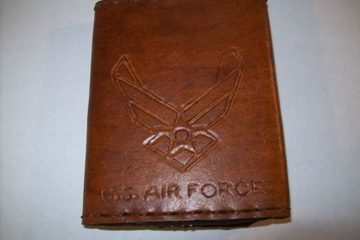 Custom Made Custom Leather Imperial Trifold Wallet With Air Force Symbol
