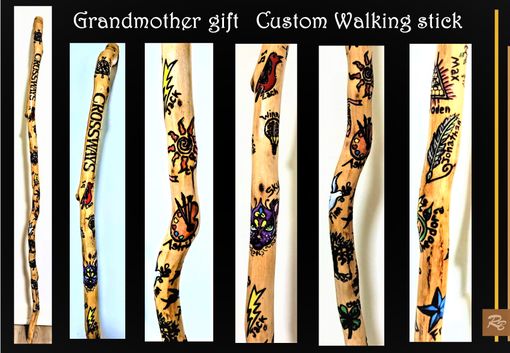 Custom Made Five Year, Wood Anniversary Gift, Hiking Stick, Personalized, Custom, Any Images