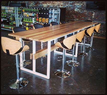 Custom Made Custom Contemporary Reclaimed Wood And Steel Conference Table.