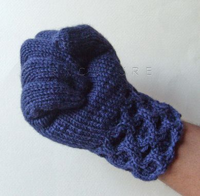 Custom Made Hand Knit Cabled Cuff Gloves For Men / Larger Sized