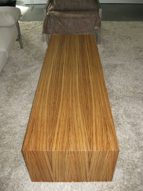 Custom Made Zebrawood Coffee Table