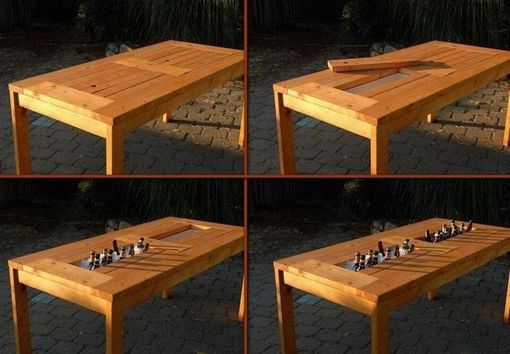 Custom Made Patio Table With Built In Cooler