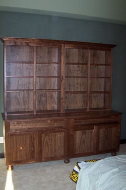Custom Made Walnut Bookcase Cabinet