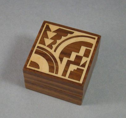 Custom Made Engagement Ring Box With Art Deco Theme. Rb-9 Free Shipping And Engraving.