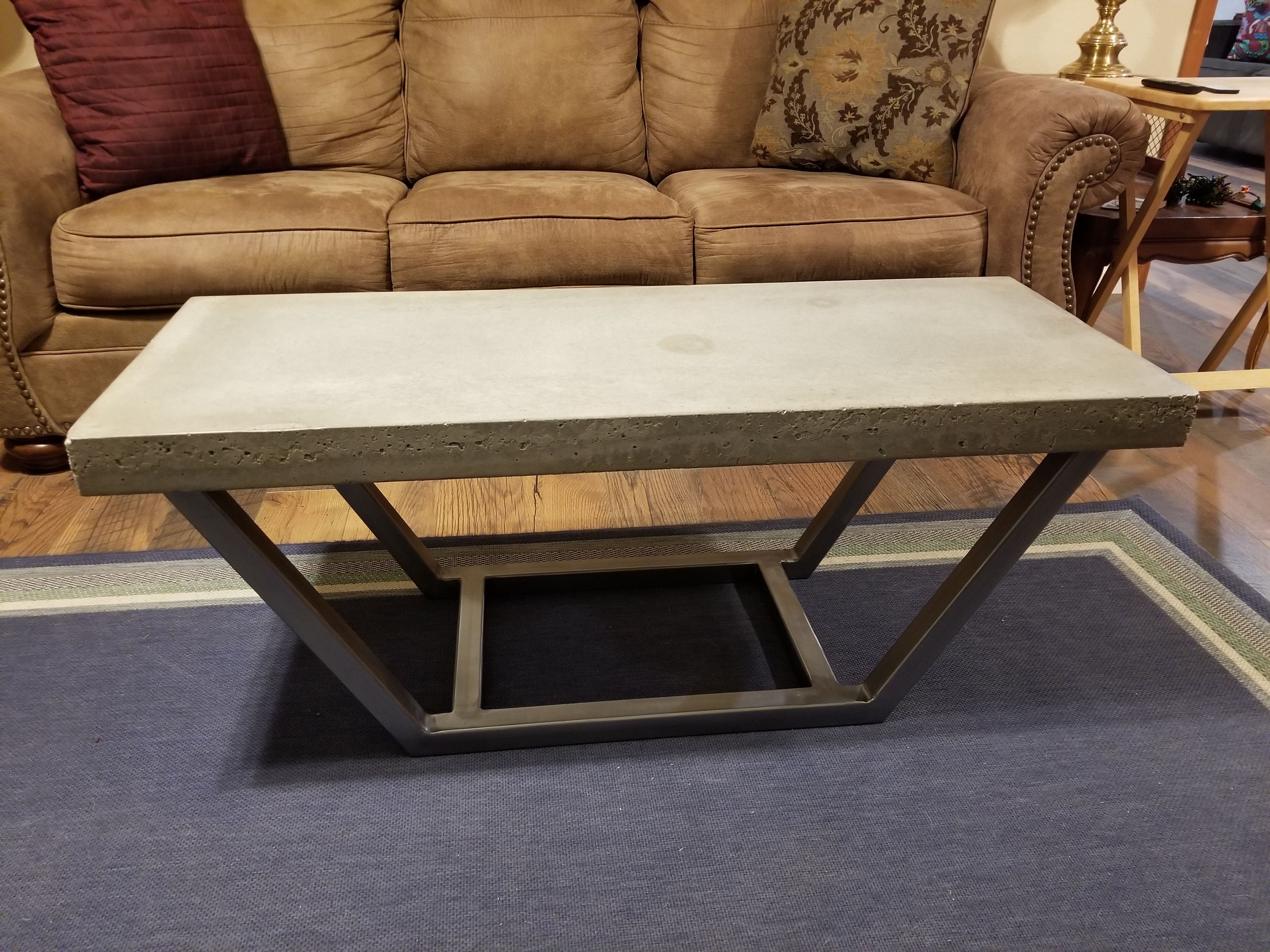 Handmade Concrete Coffee Table by Wit's End Woodworking and Design