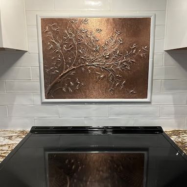 Custom Made Akicon Tree Branches Custom Copper Handmade Wall Decor Copper Kitchen Backsplash Mural