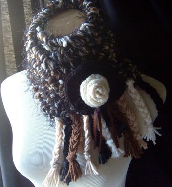 Custom Made Hot Fudge Sundae Scarf - In Brown,Tan, And Black / Knit Scarf, Gifts For Women