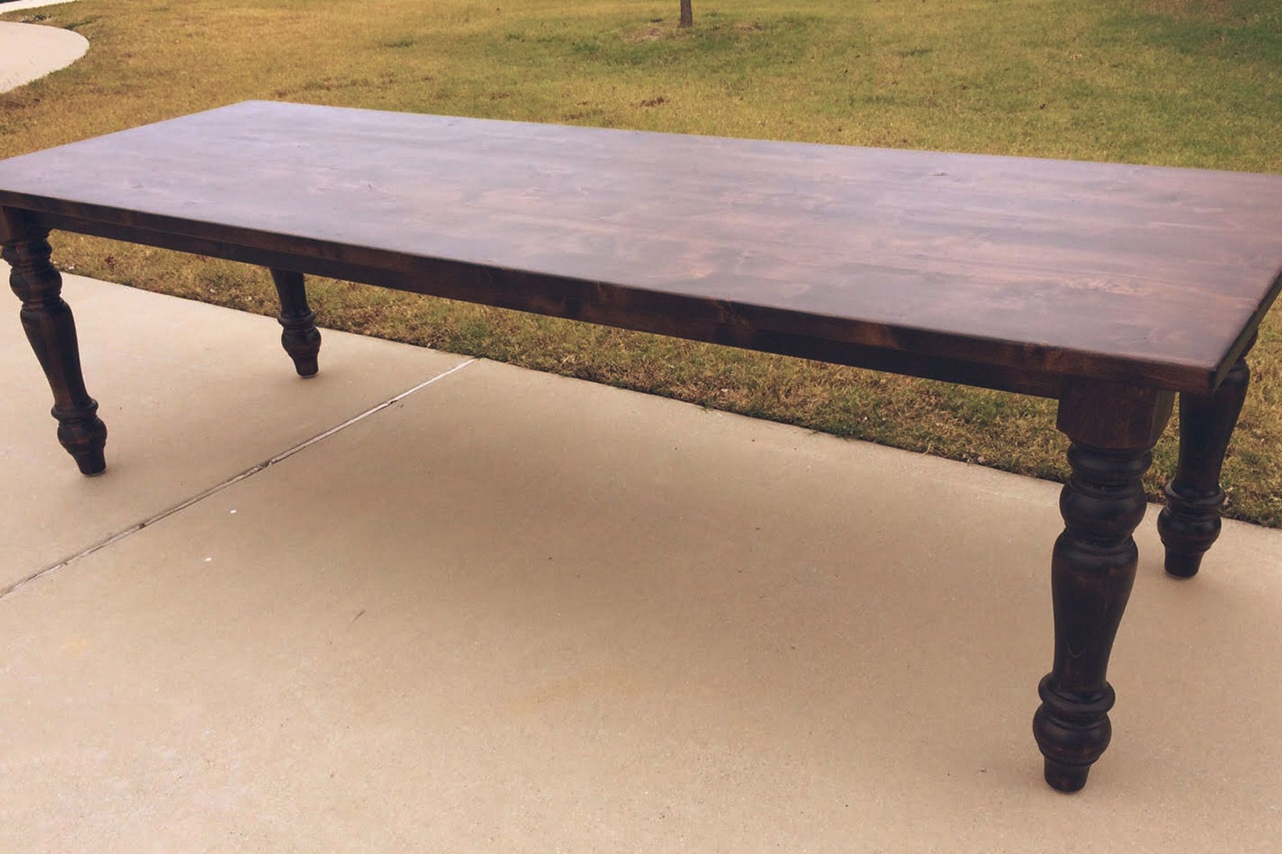 Custom Turned Leg Farmhouse Table by Rustic + Modern Handcrafted Furniture