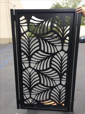 Custom Made Contemporary Metal Modern Urban Leaf Pedestrian Gate