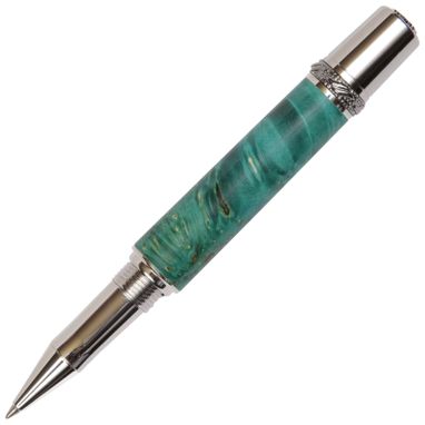 Custom Made Lanier Majestic Rollerball Pen - Turquoise Box Elder - Mr6w71