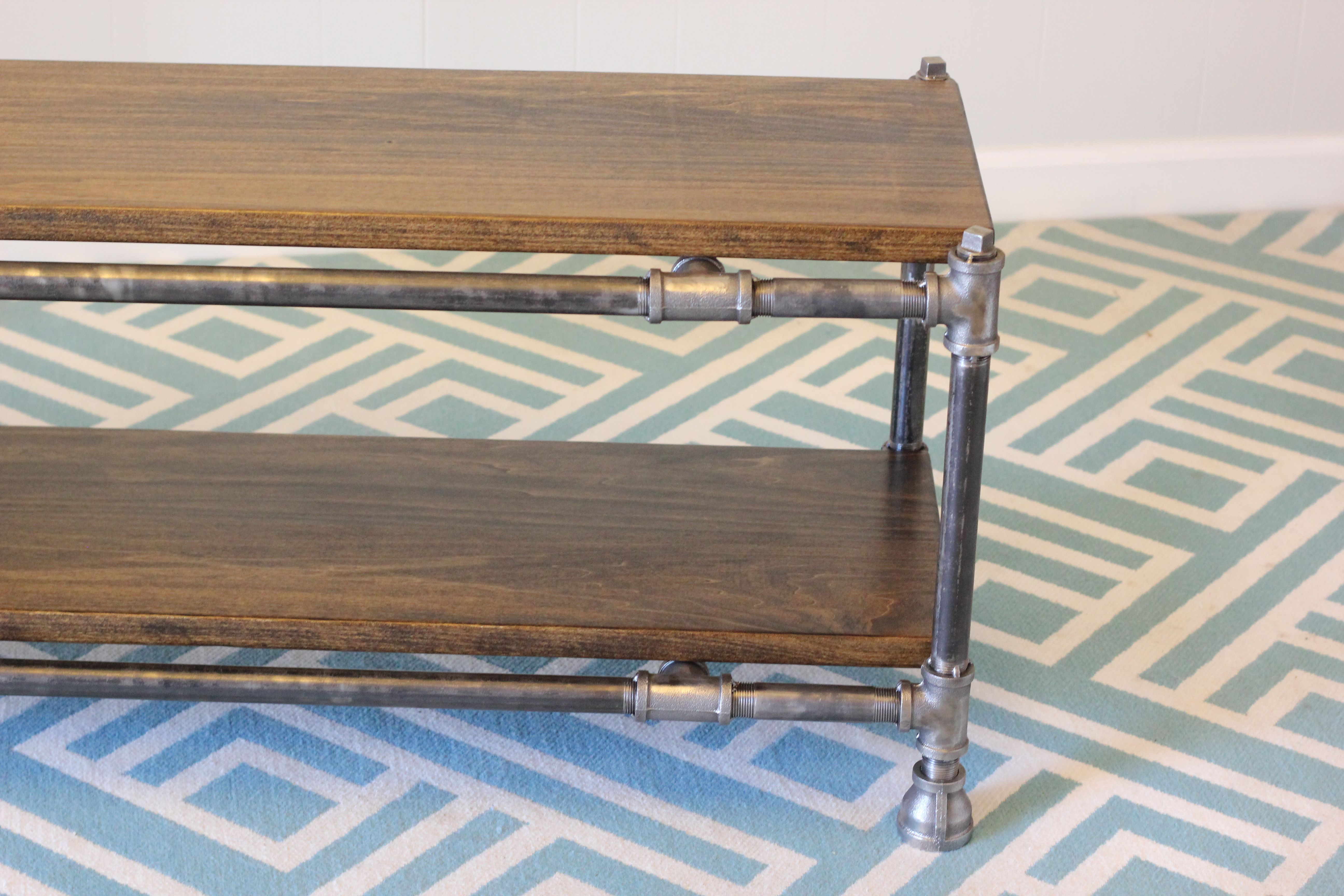 Hand Made Industrial Pipe And Wood Coffee Table by Yoder's Wooded Lot