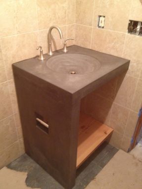 Custom Made Bathroom Sink/Base, Shower Bench With Rock And Concrete