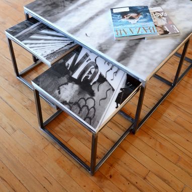 Custom Made Revision Coffee Table With Stools