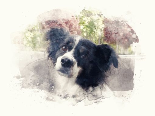 Custom Made Watercolor Digital Print Portrait Of Pet Or Family, Canvas Print