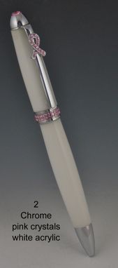 Custom Made Breast Cancer Awareness Pen With Swarovski Crystals