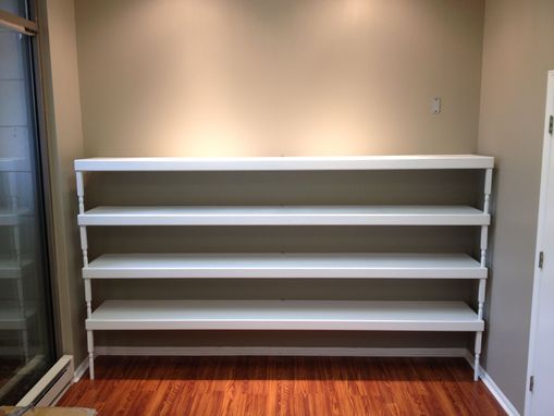 Custom Made 12 Floating Shelves And 3 Floor Standing Units.