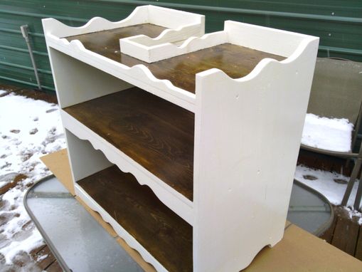 Custom Made White Wooden Kitchen Bookcase