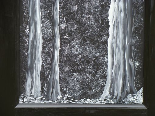 Custom Made Tall Black And White Forest Panel