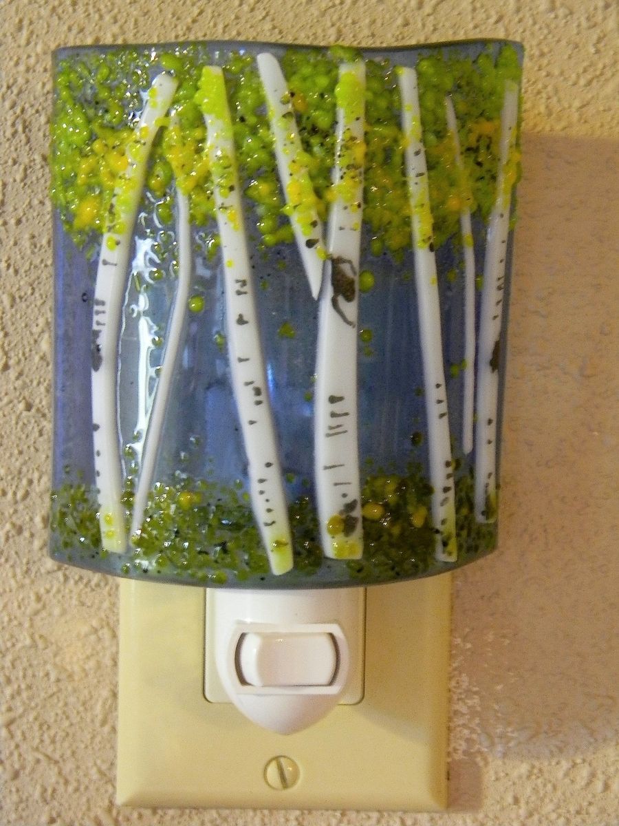 Buy Hand Crafted Aspen Fused Glass Night Light, made to order from MounTin Designs
