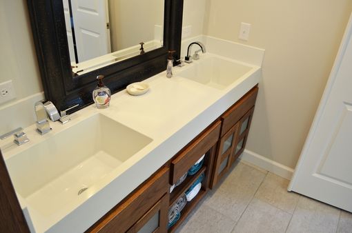Custom Made Custom Large-Basin Concrete Sink & Backsplash