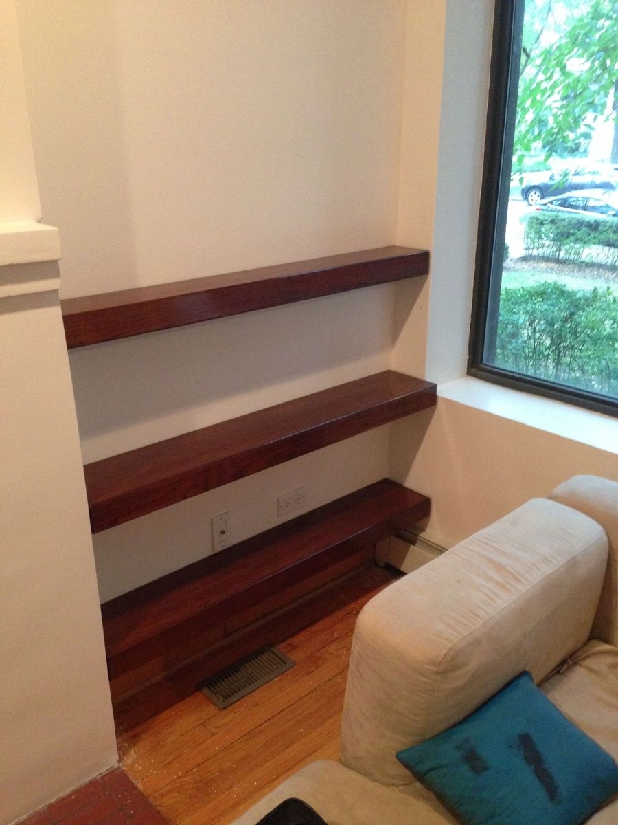 Custom Made Cherry Floating Shelves by MAD Woodwork