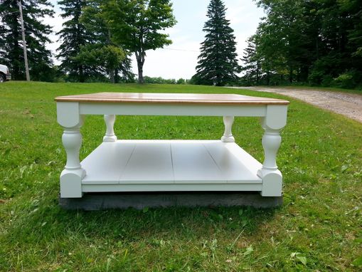 Custom Made Turned Leg French Country Style Coffee Table