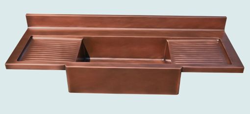 Custom Made Copper Sink With Apron & 2 Ribbed Drainboards
