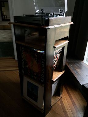 Custom Made Reclaimed Wood Turntable/Vinyl Record Stand