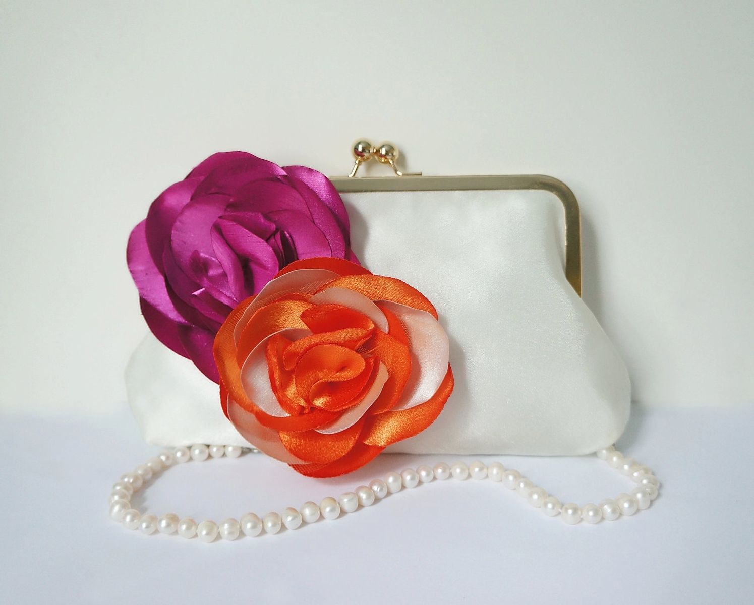 orange and pink clutch