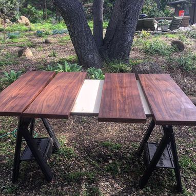 Custom Made Modern Walnut Hairpin Leg Bench