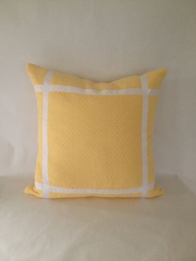 Custom Made Baby Yellow With Ribbon Embellishment Pillow Cover